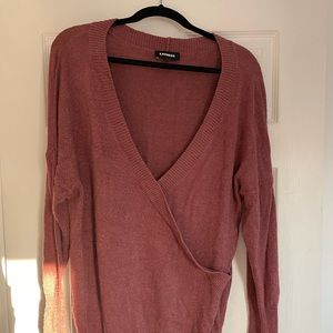 Express Burgundy Vneck Sweater Size L